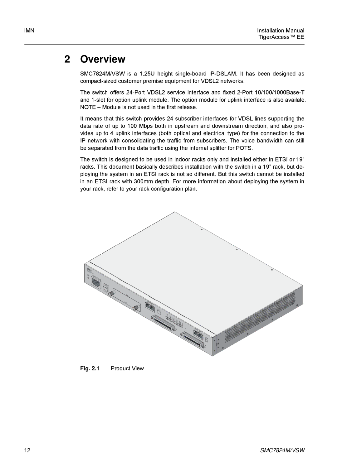 SMC Networks SMC7824M/VSW manual Overview, Product View 