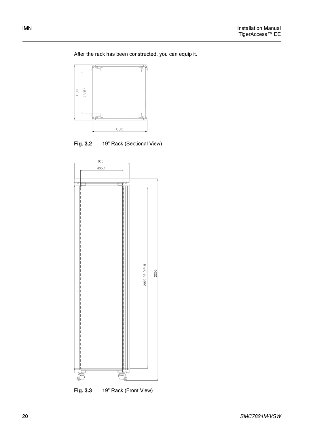 SMC Networks SMC7824M/VSW manual Rack Sectional View 