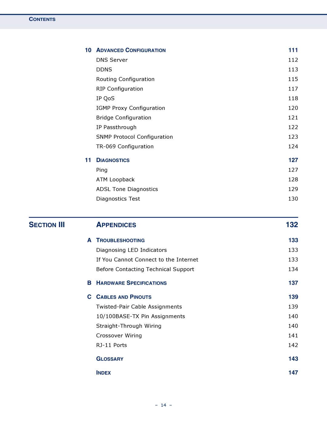 SMC Networks SMC7901WBRA2 B1 manual 111, Section Appendices 