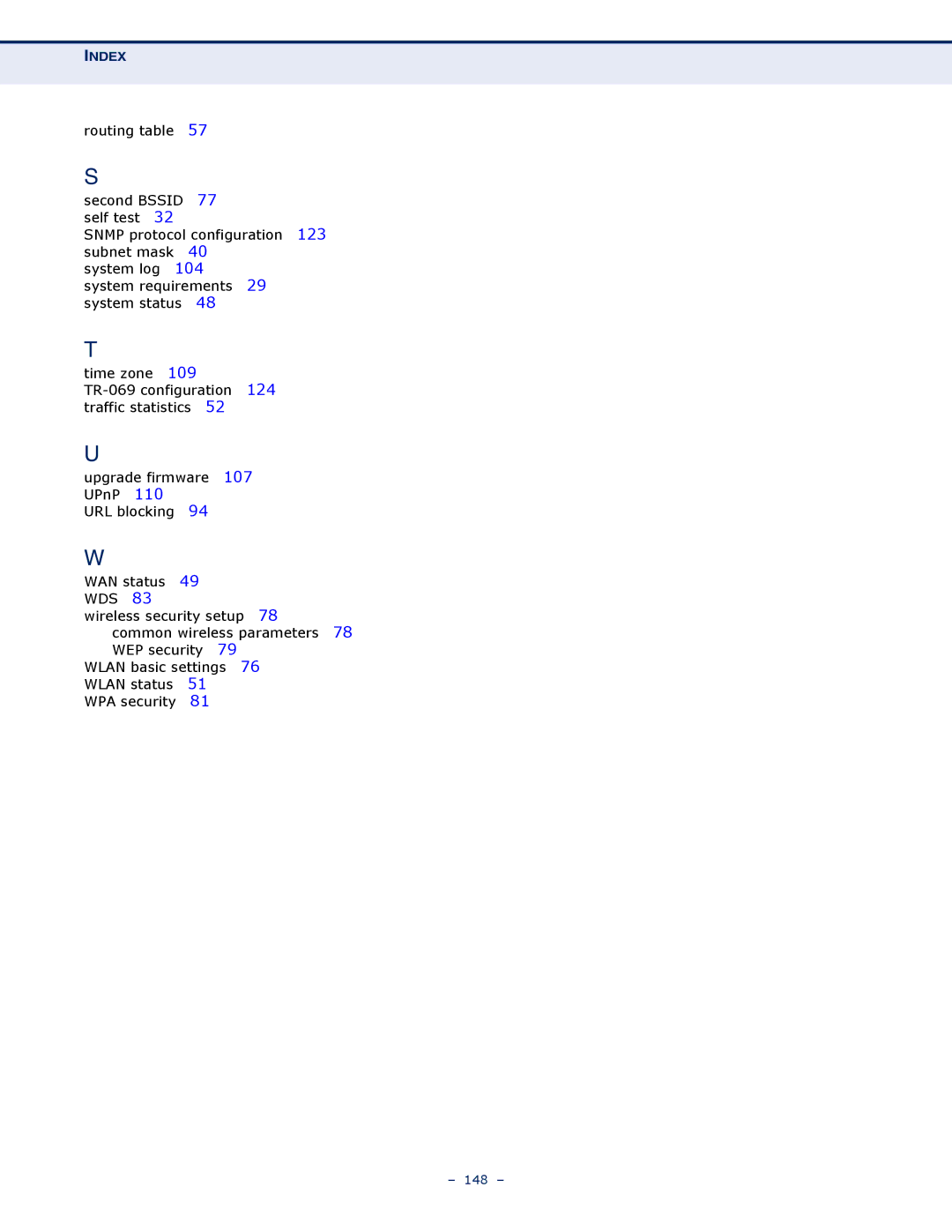 SMC Networks SMC7901WBRA2 B1 manual Index 