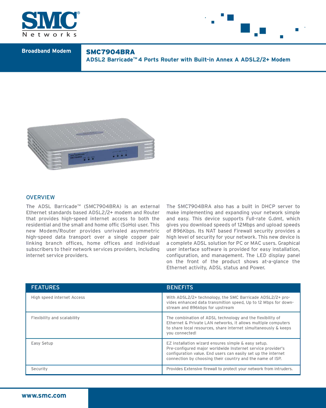 SMC Networks SMC7904BRA manual 