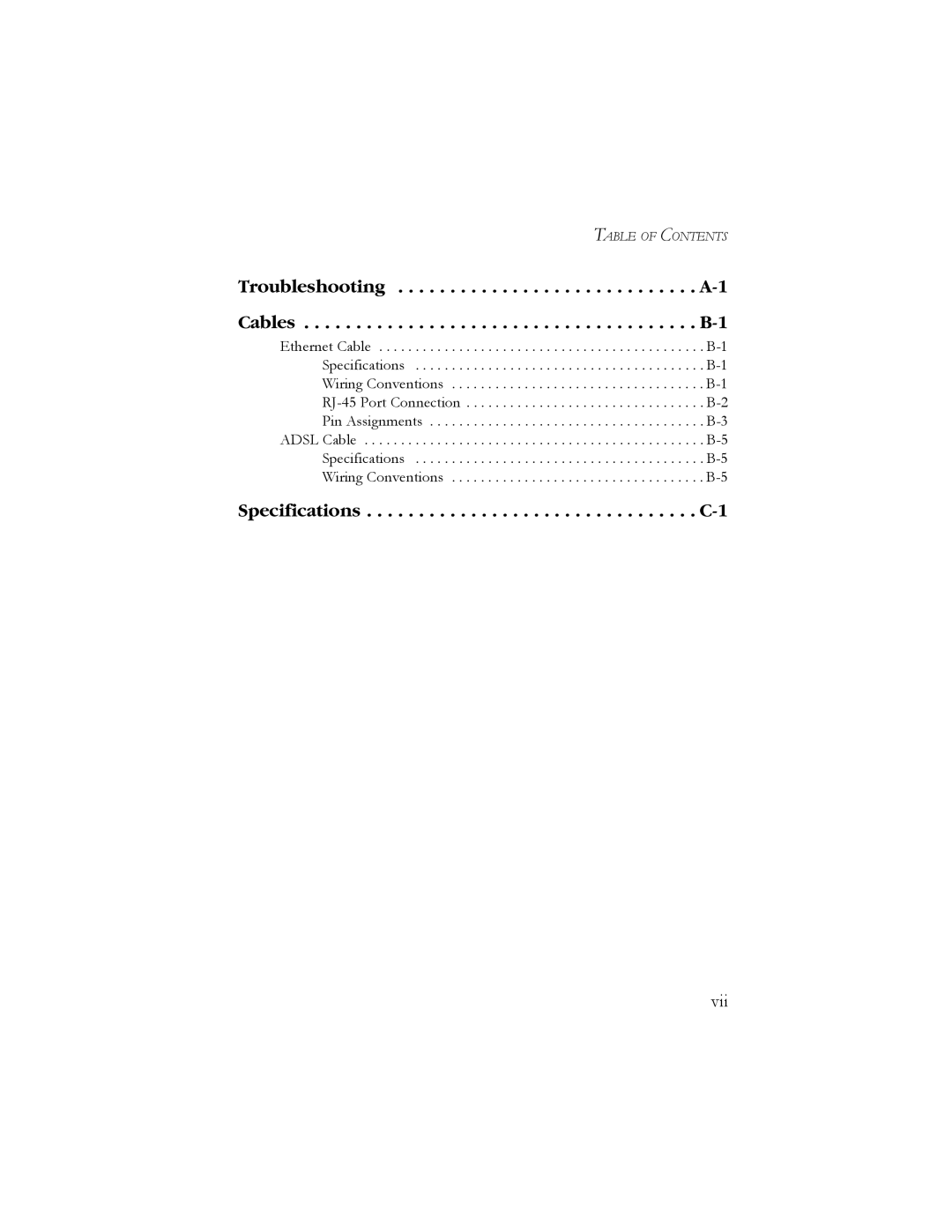 SMC Networks SMC7904BRB2 manual Vii 