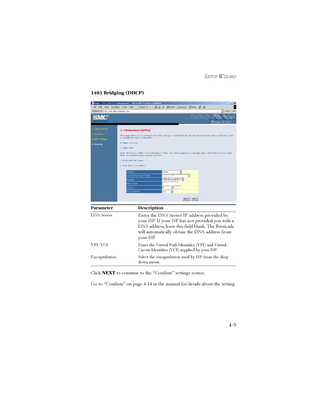 SMC Networks SMC7904BRB2 manual Bridging Dhcp, Your ISP 