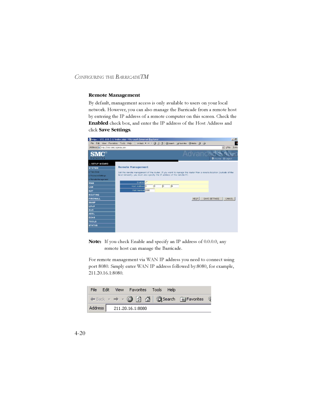 SMC Networks SMC7904BRB2 manual Remote Management 