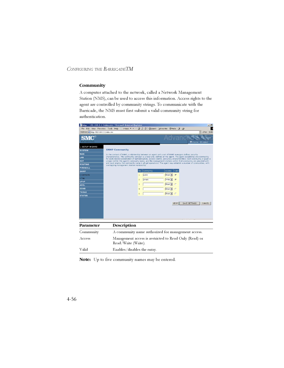 SMC Networks SMC7904BRB2 manual Community 