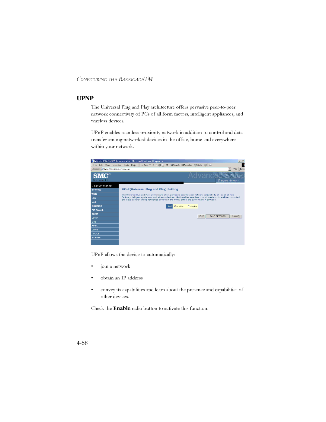 SMC Networks SMC7904BRB2 manual Upnp 