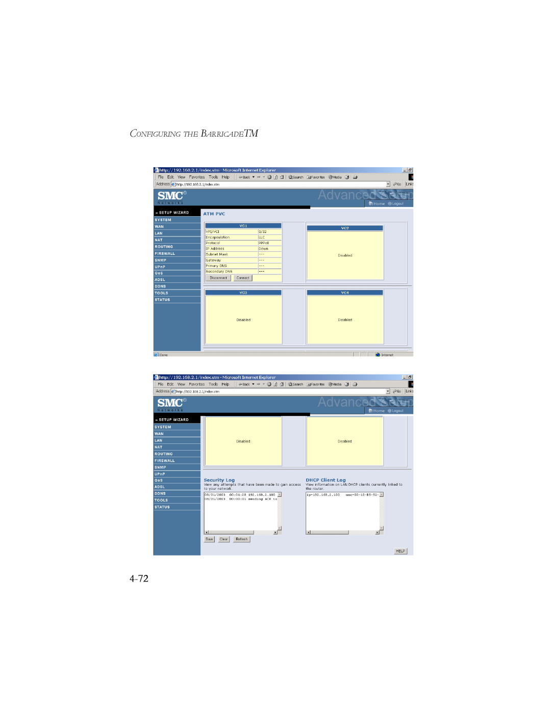 SMC Networks SMC7904BRB2 manual 4-72, Configuring The Barricadetm 