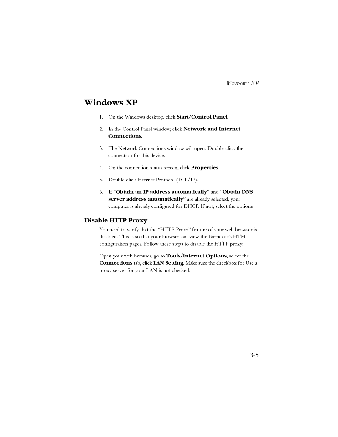 SMC Networks SMC7904BRB2 manual Windows XP 