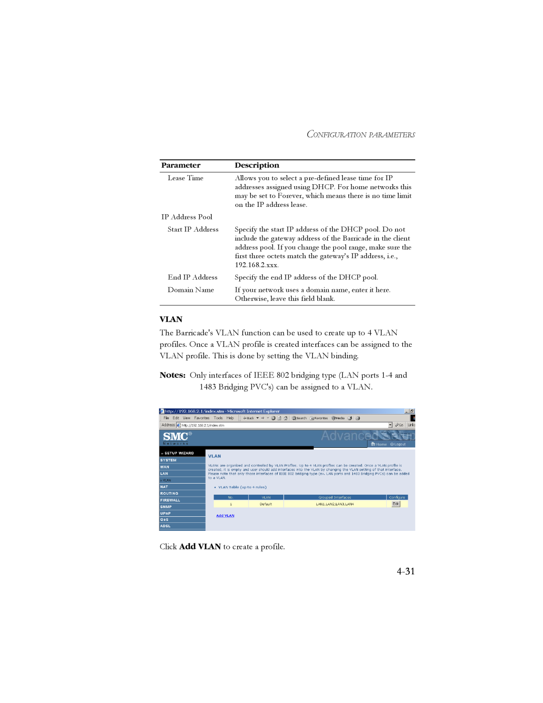 SMC Networks SMC7904BRB2 manual 4-31, Vlan 