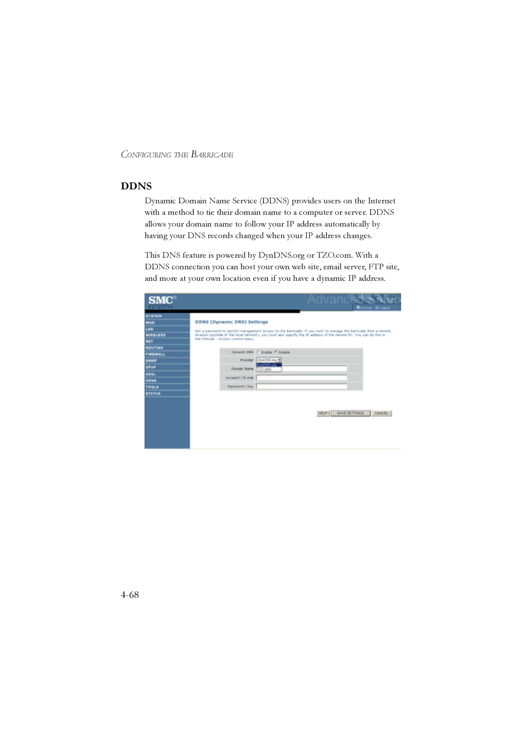 SMC Networks SMC7904WBRA, SMC7904WBRB manual Ddns 