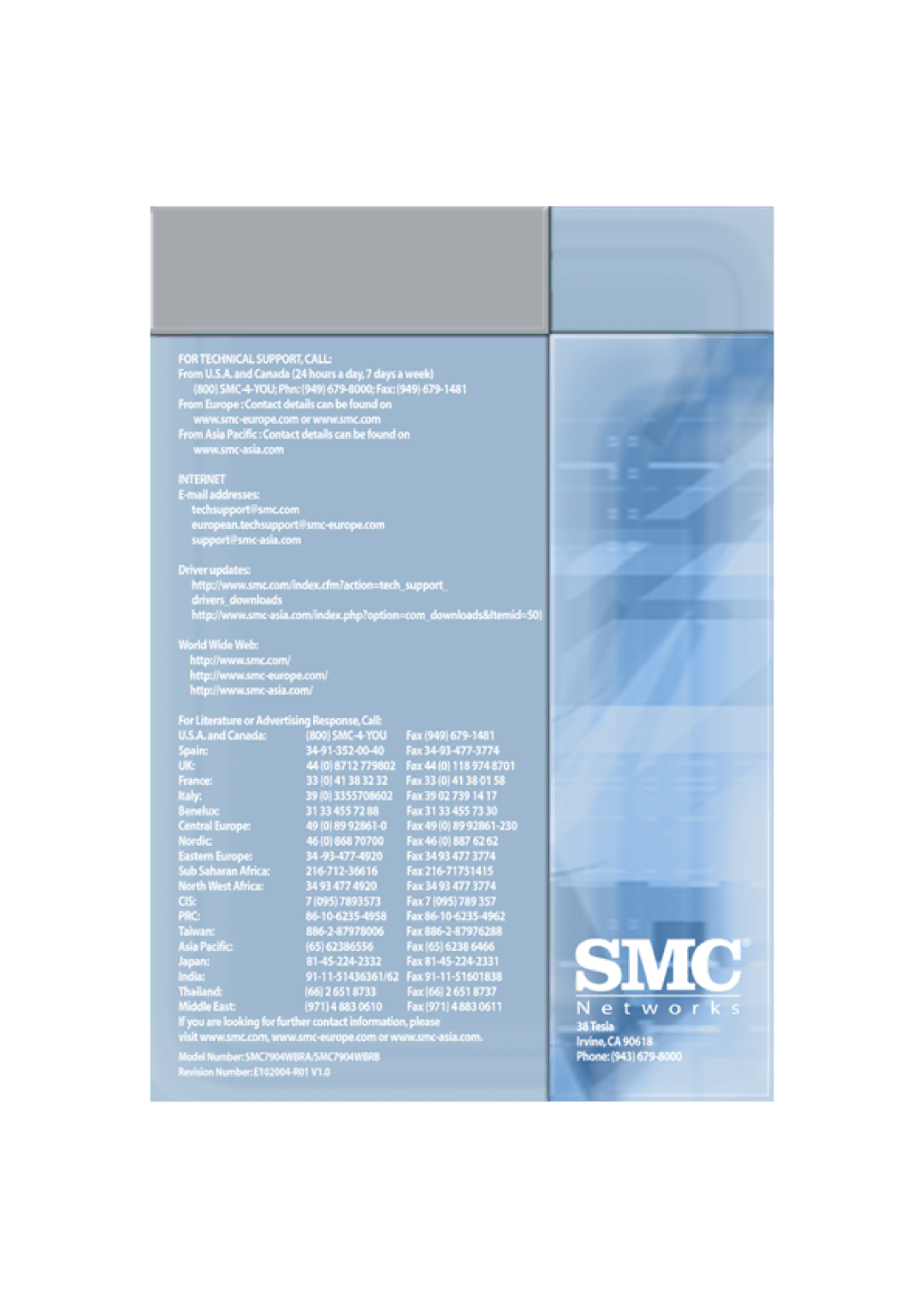 SMC Networks SMC7904WBRB, SMC7904WBRA manual 