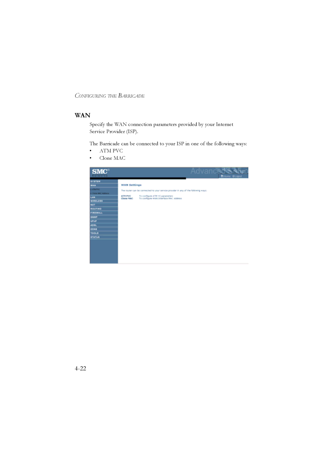 SMC Networks SMC7904WBRA, SMC7904WBRB manual Wan 