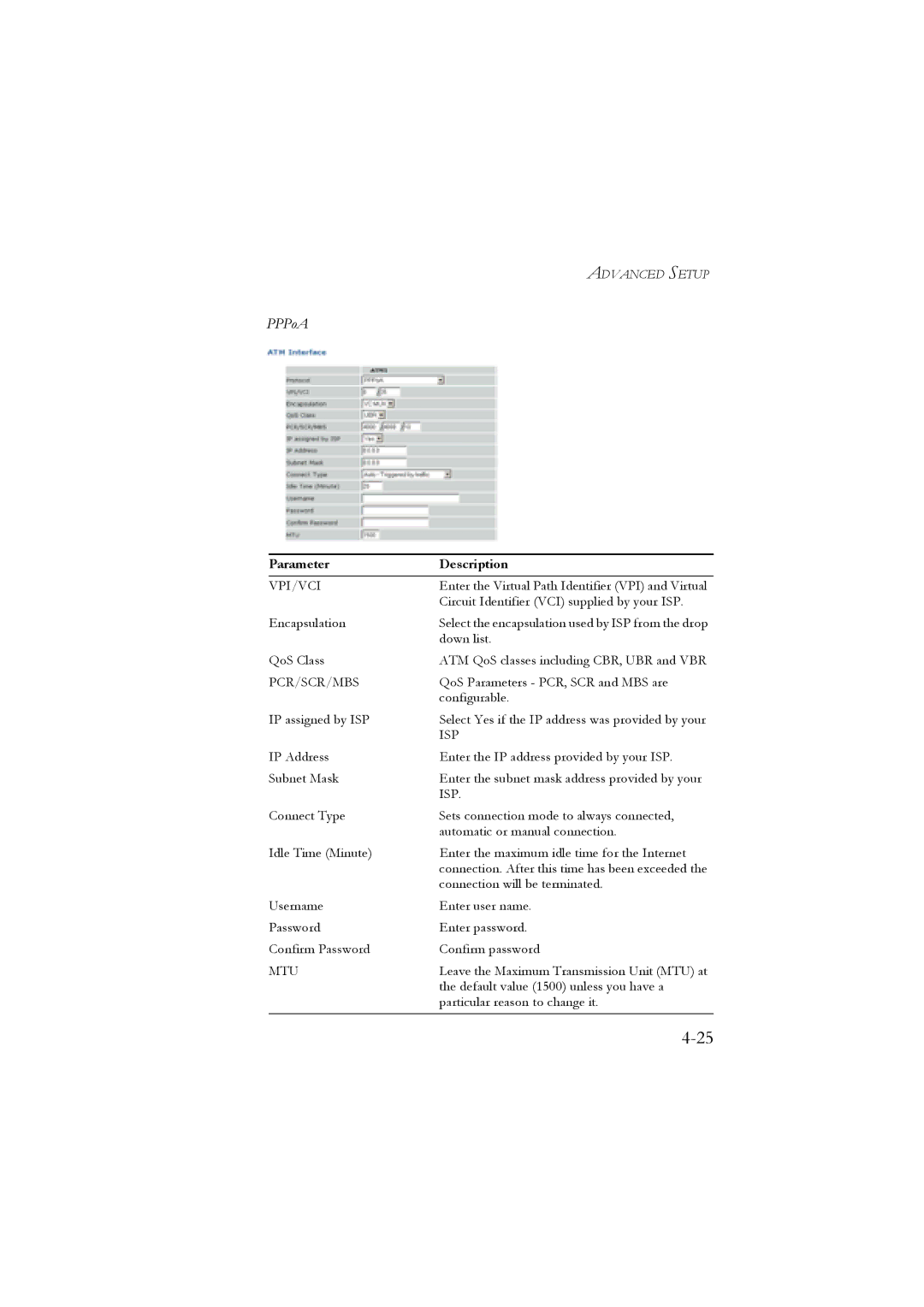 SMC Networks SMC7904WBRB, SMC7904WBRA manual PPPoA 