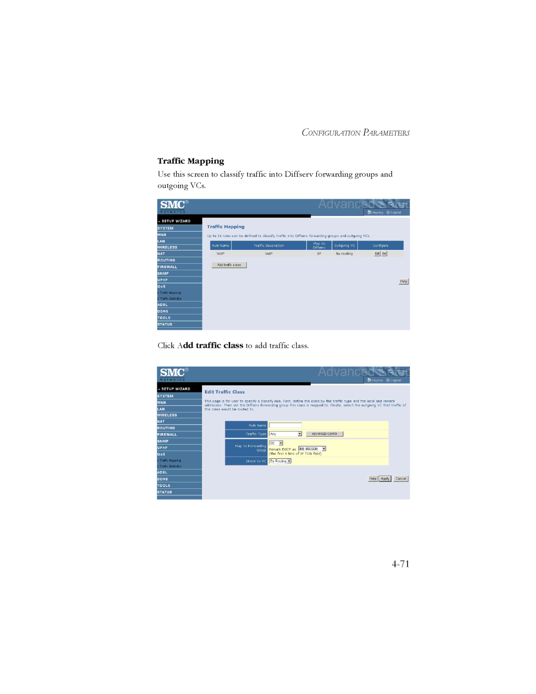 SMC Networks SMC7904WBRA2 manual Traffic Mapping 