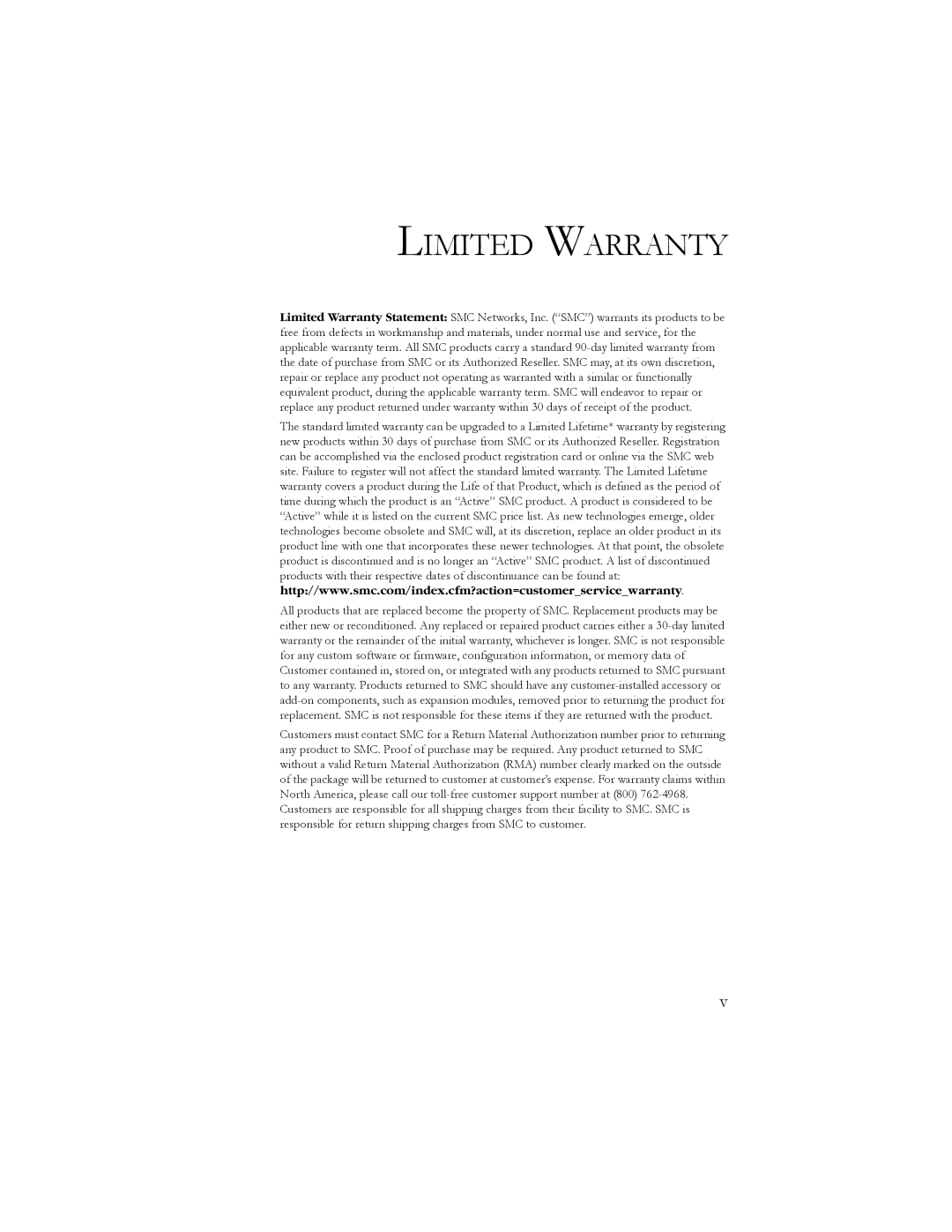 SMC Networks SMC7904WBRA2 manual Limited Warranty 