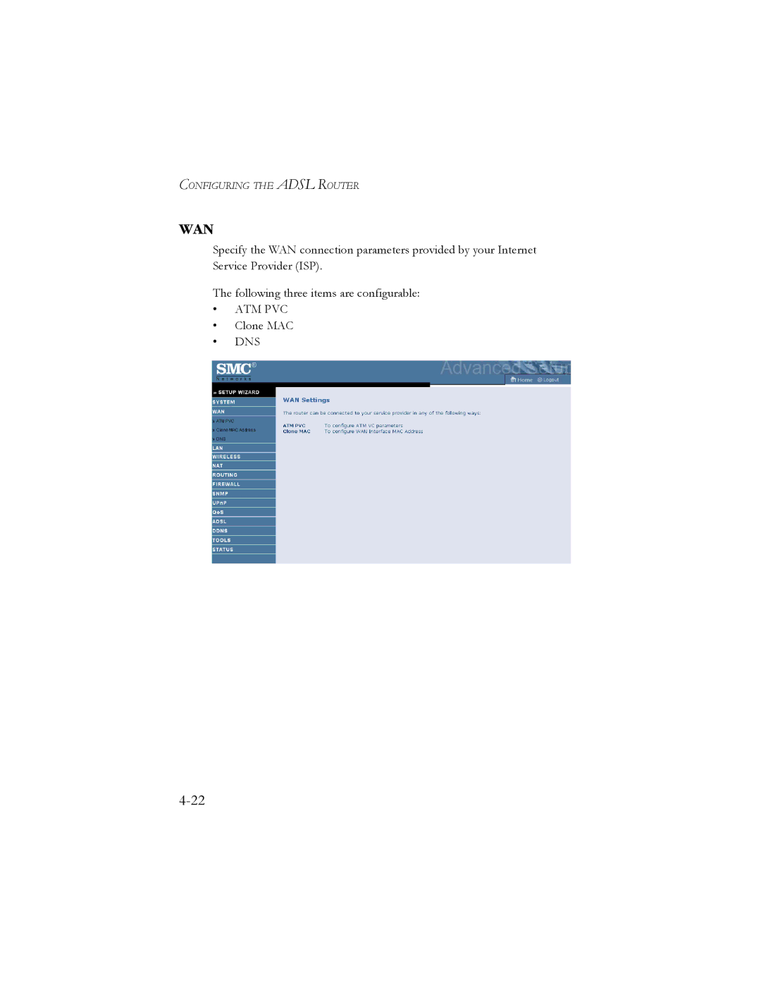 SMC Networks SMC7904WBRA2 manual Wan 