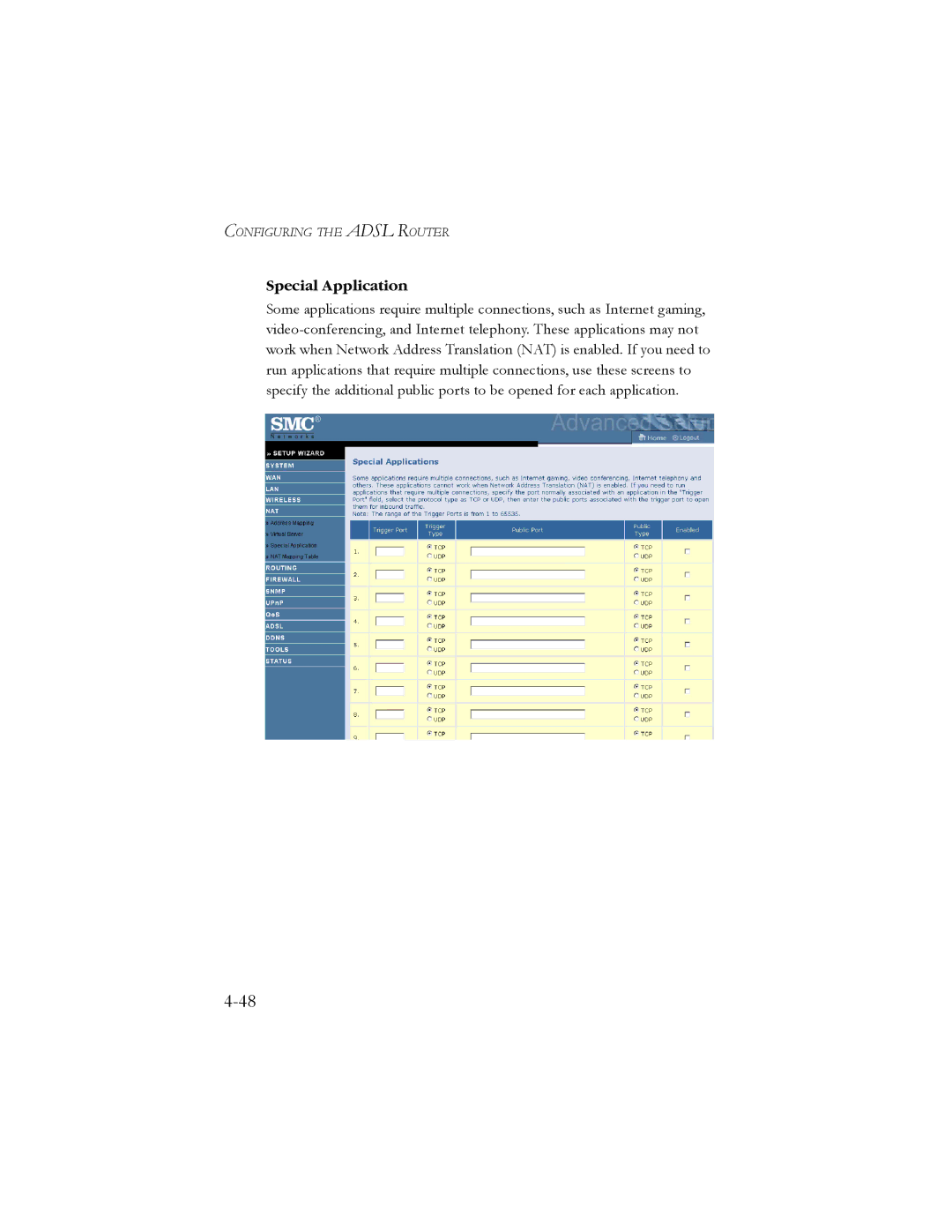 SMC Networks SMC7904WBRA2 manual Special Application 