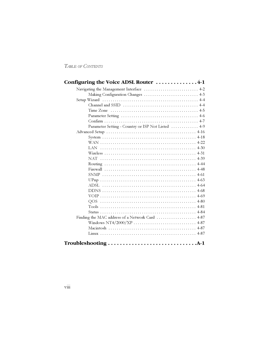 SMC Networks SMC7908VoWBRA manual Configuring the Voice Adsl Router 