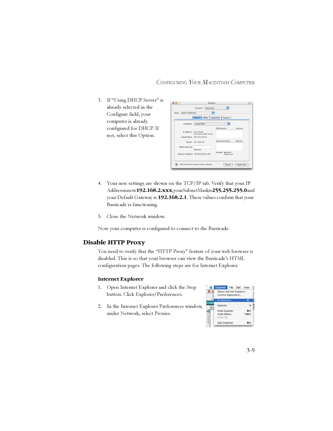 SMC Networks SMC7908VoWBRA manual Disable Http Proxy, Internet Explorer 