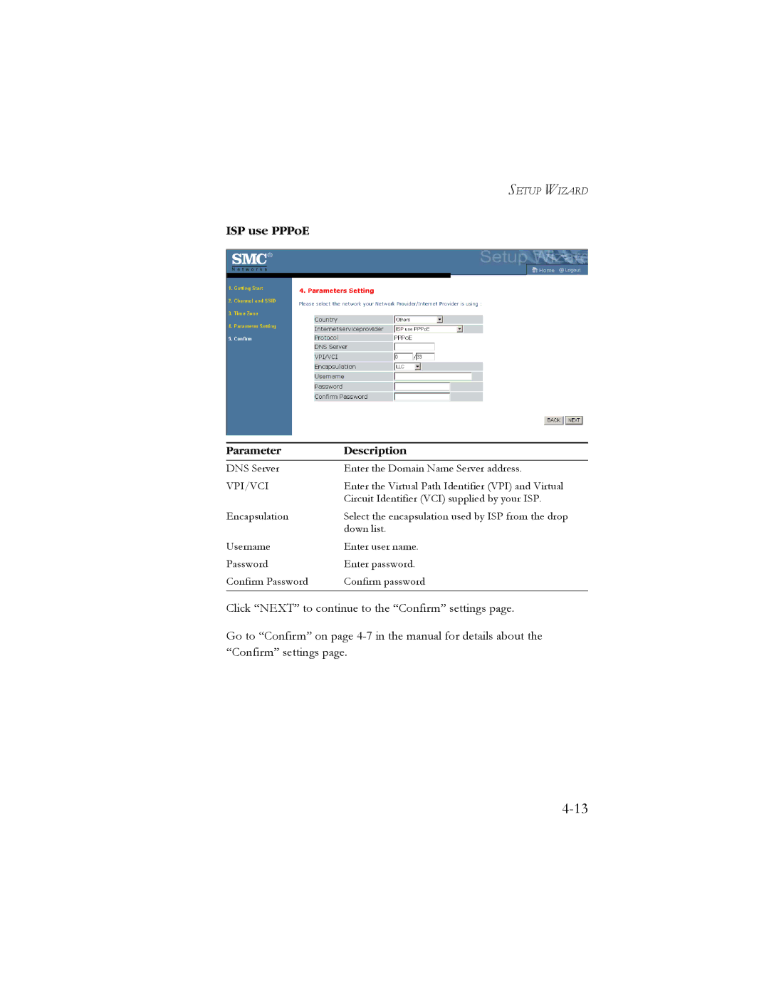 SMC Networks SMC7908VoWBRA manual ISP use PPPoE 