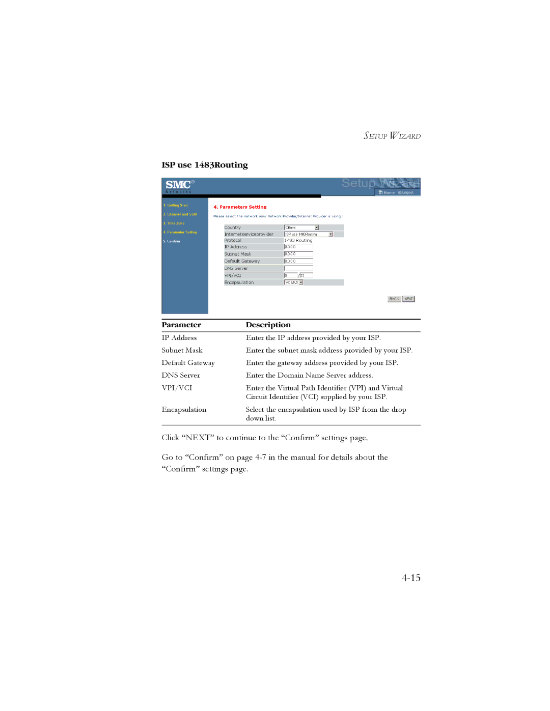 SMC Networks SMC7908VoWBRA manual ISP use 1483Routing 