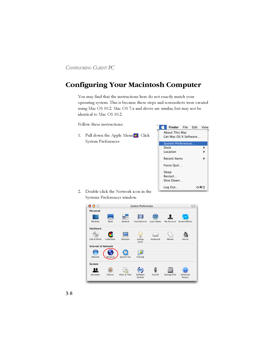 SMC Networks SMC7908VoWBRA manual Configuring Your Macintosh Computer 