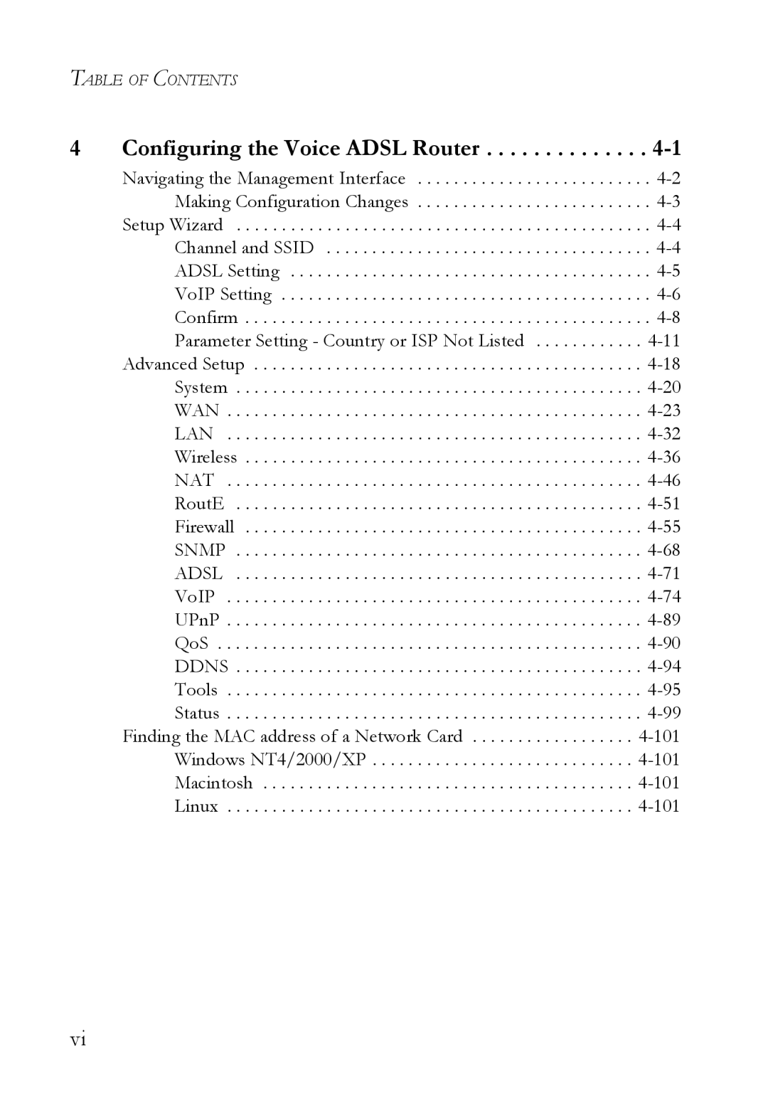 SMC Networks SMC7908VoWBRA2 manual Configuring the Voice Adsl Router 