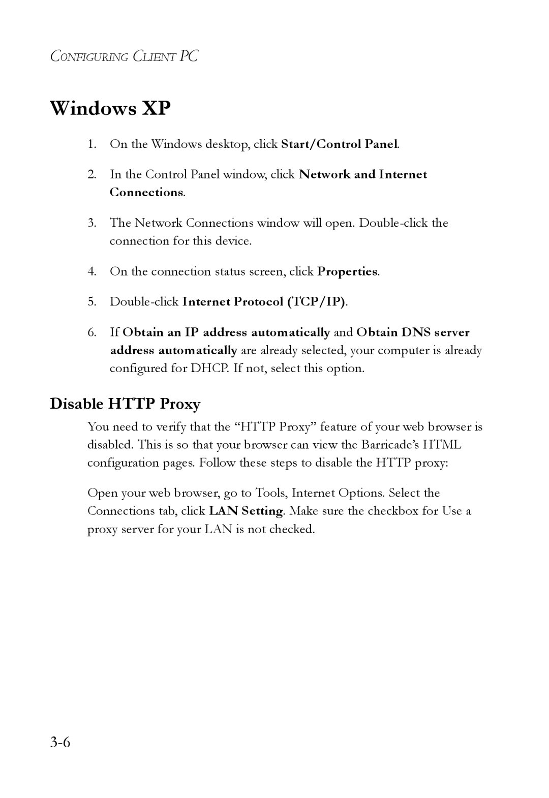 SMC Networks SMC7908VoWBRA2 manual Windows XP 