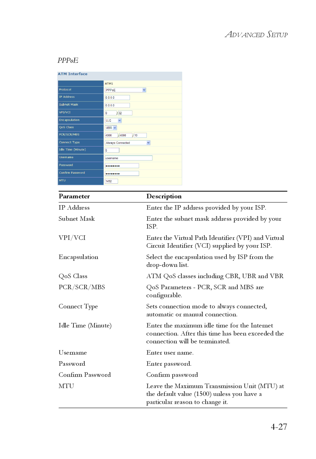 SMC Networks SMC7908VoWBRA2 manual PPPoE 