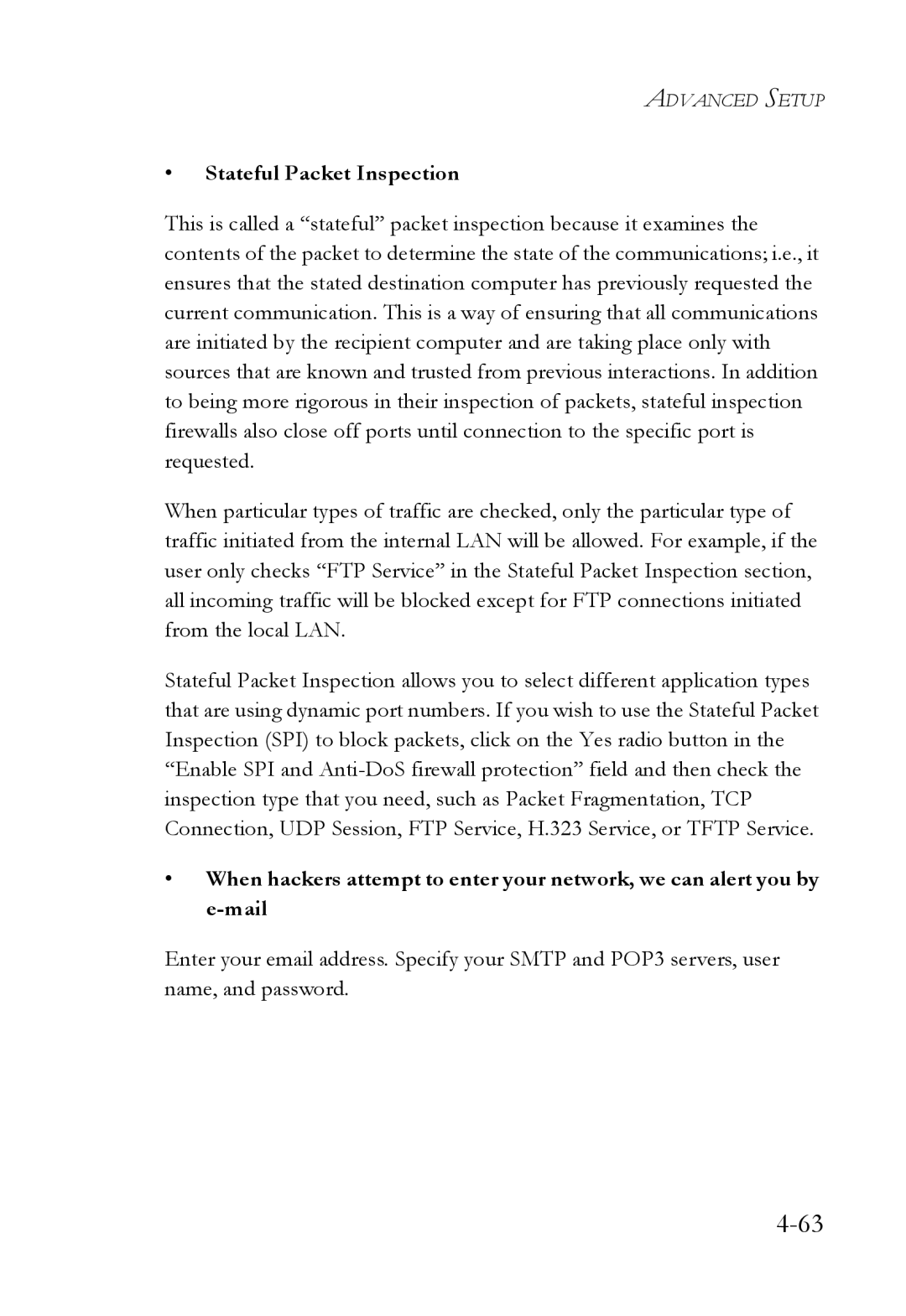 SMC Networks SMC7908VoWBRA2 manual Stateful Packet Inspection 