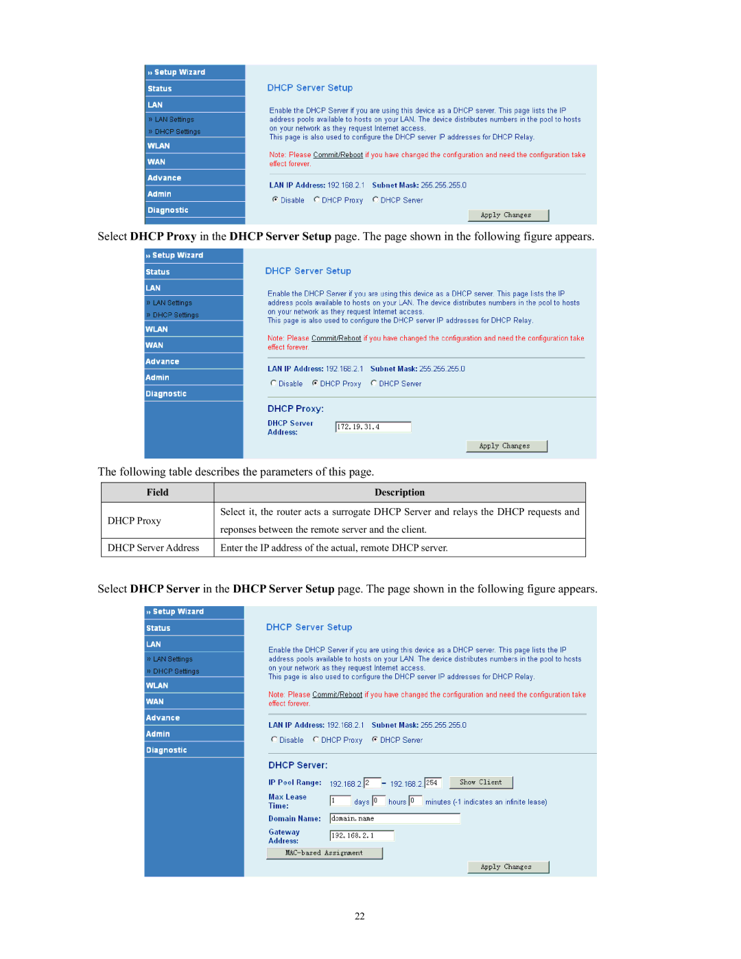 SMC Networks SMC790WBRA4 manual Field Description 