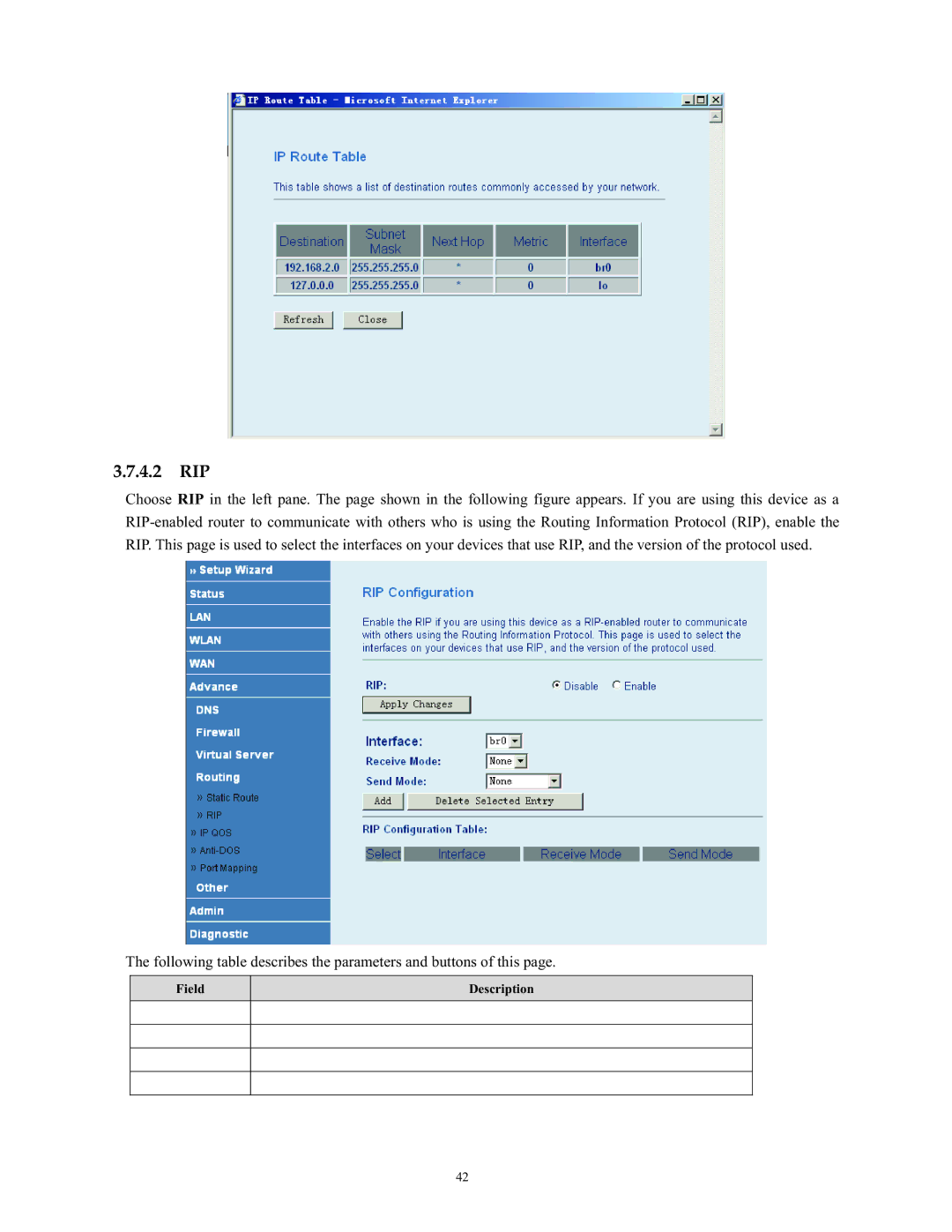 SMC Networks SMC790WBRA4 manual 4.2 RIP 