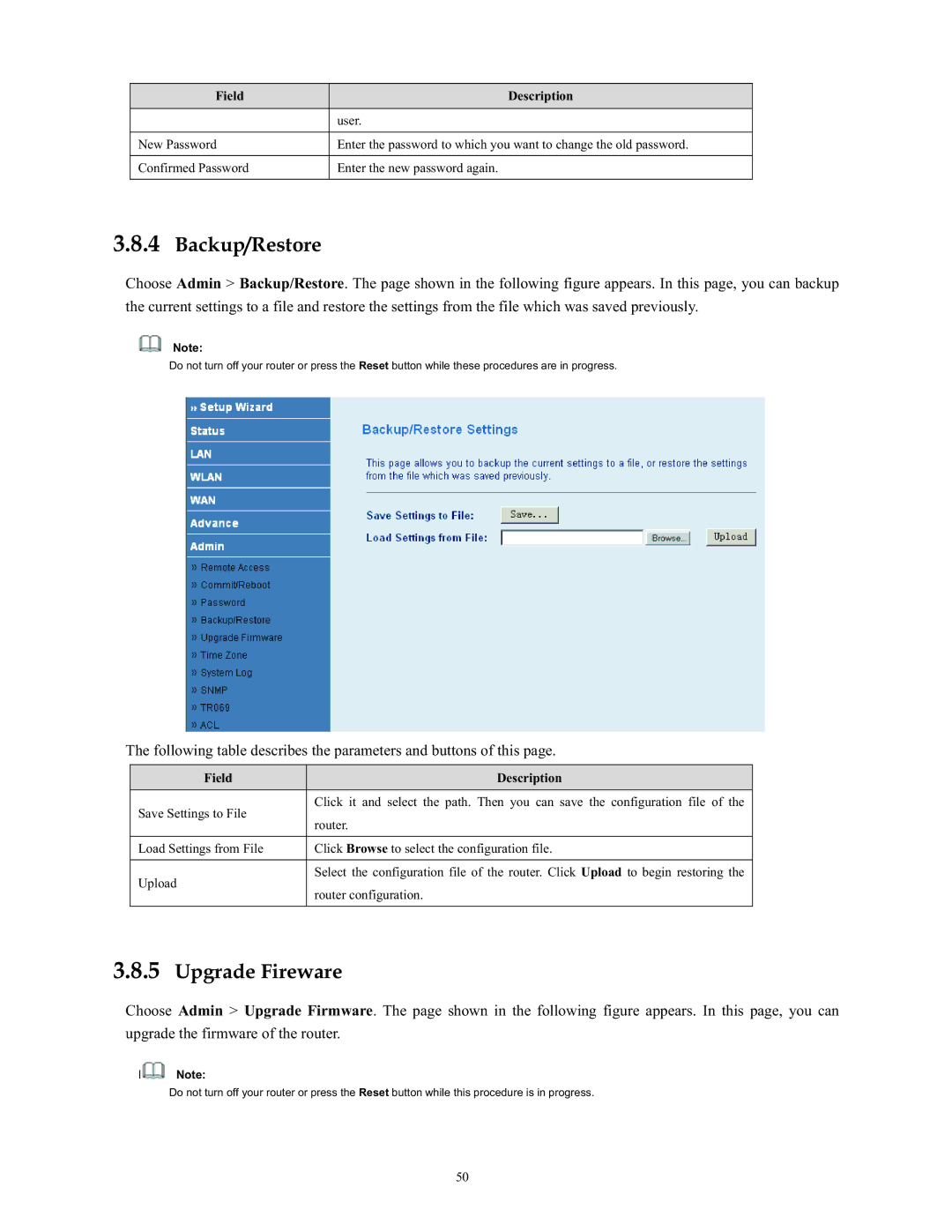 SMC Networks SMC790WBRA4 manual Backup/Restore, Upgrade Fireware 