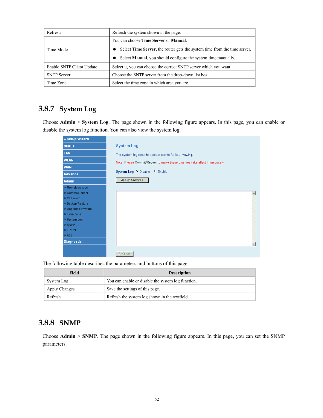 SMC Networks SMC790WBRA4 manual System Log, Snmp 