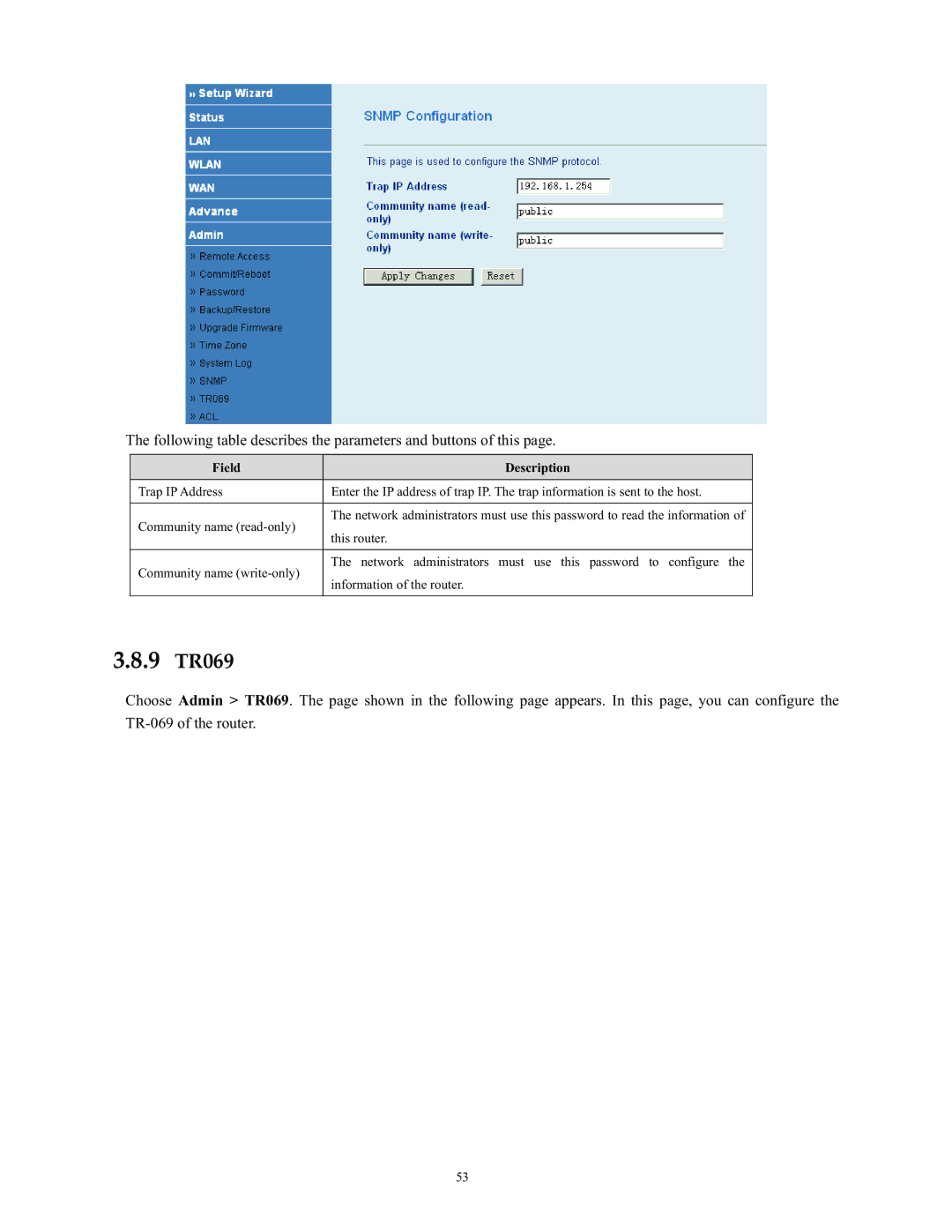 SMC Networks SMC790WBRA4 manual 9 TR069 