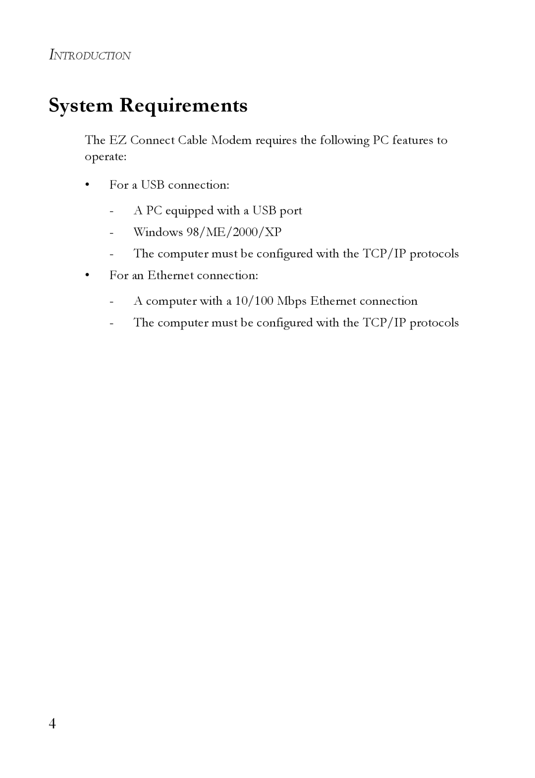 SMC Networks SMC8011CM manual System Requirements 