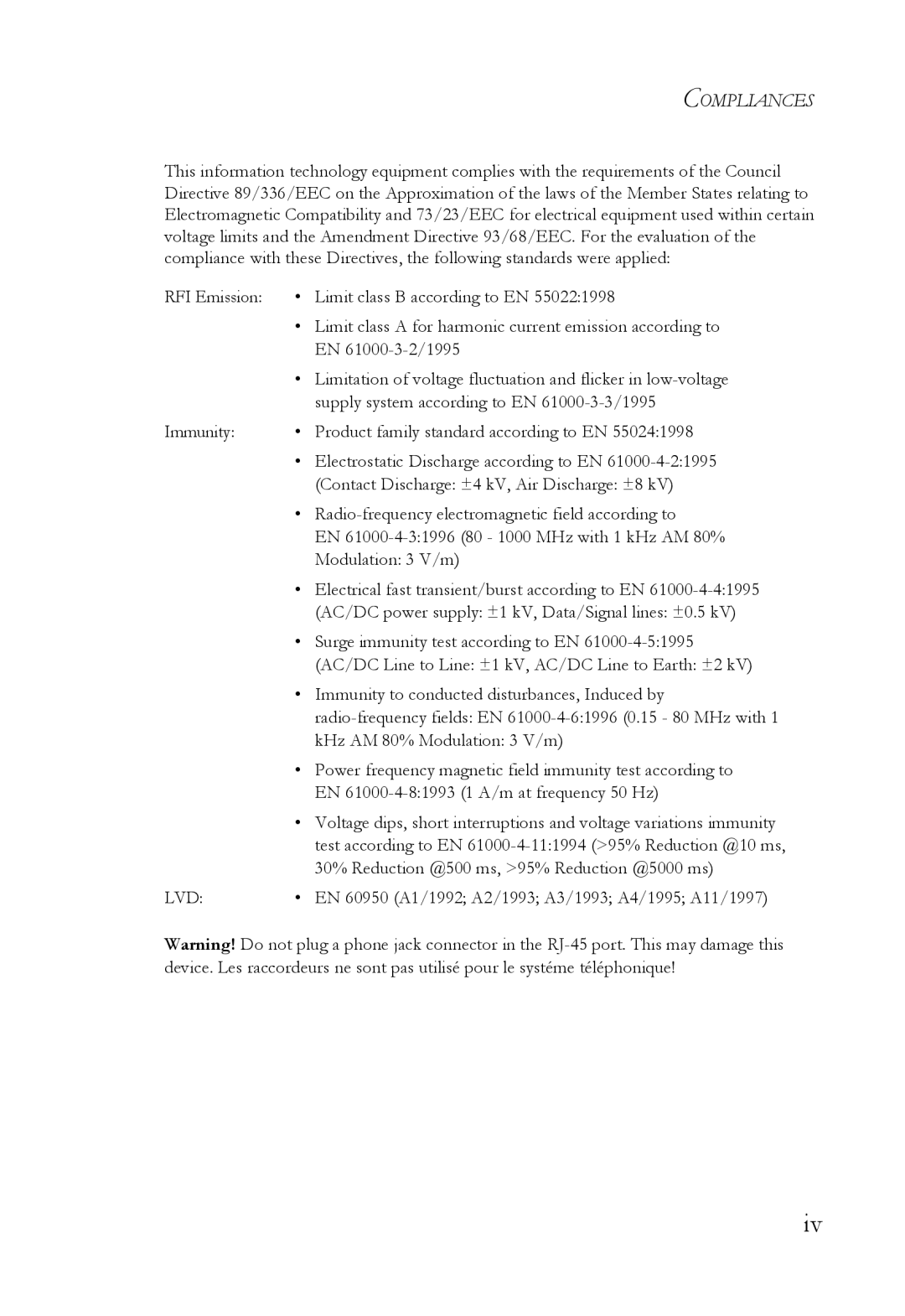 SMC Networks SMC8011CM manual Compliances 