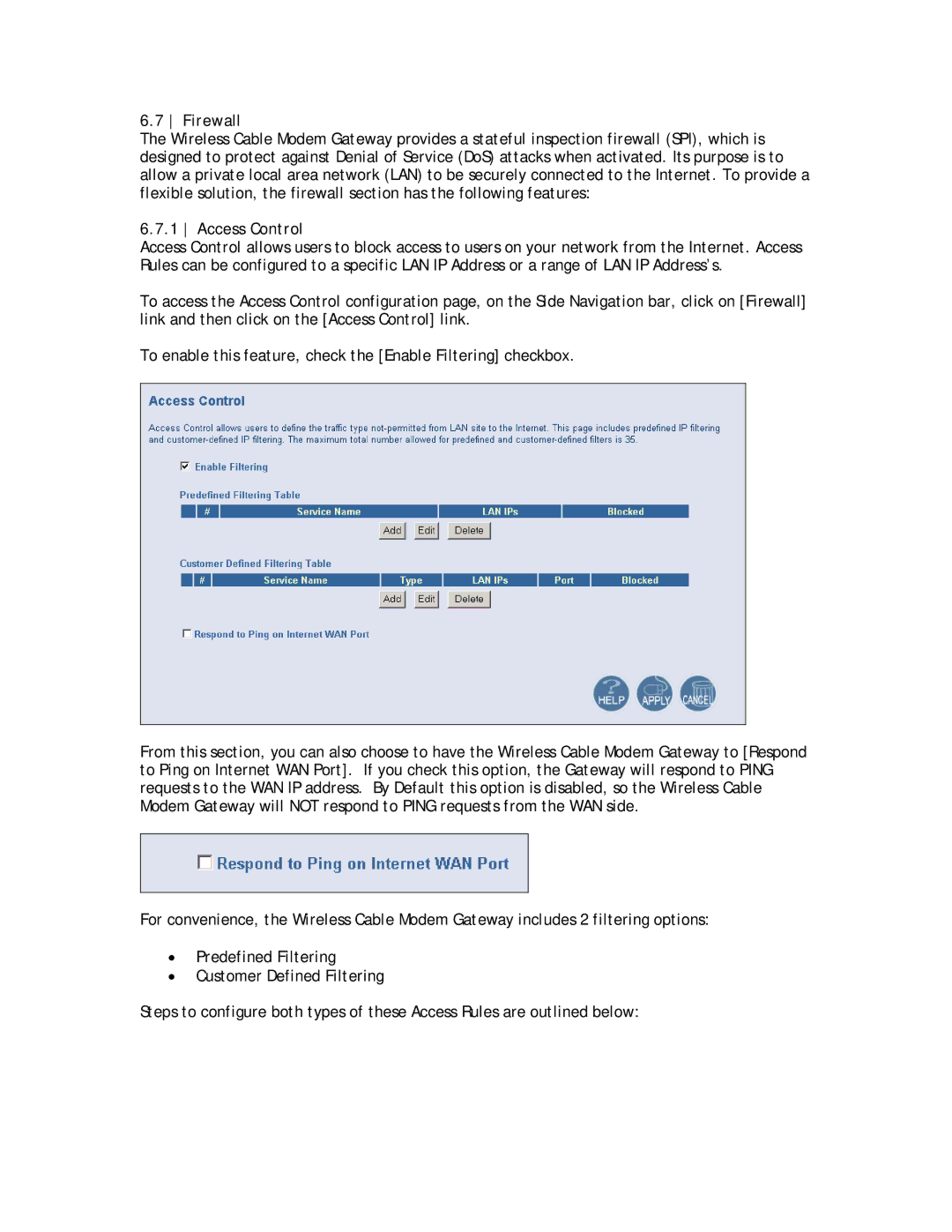 SMC Networks SMC8013WG manual Firewall, Access Control 