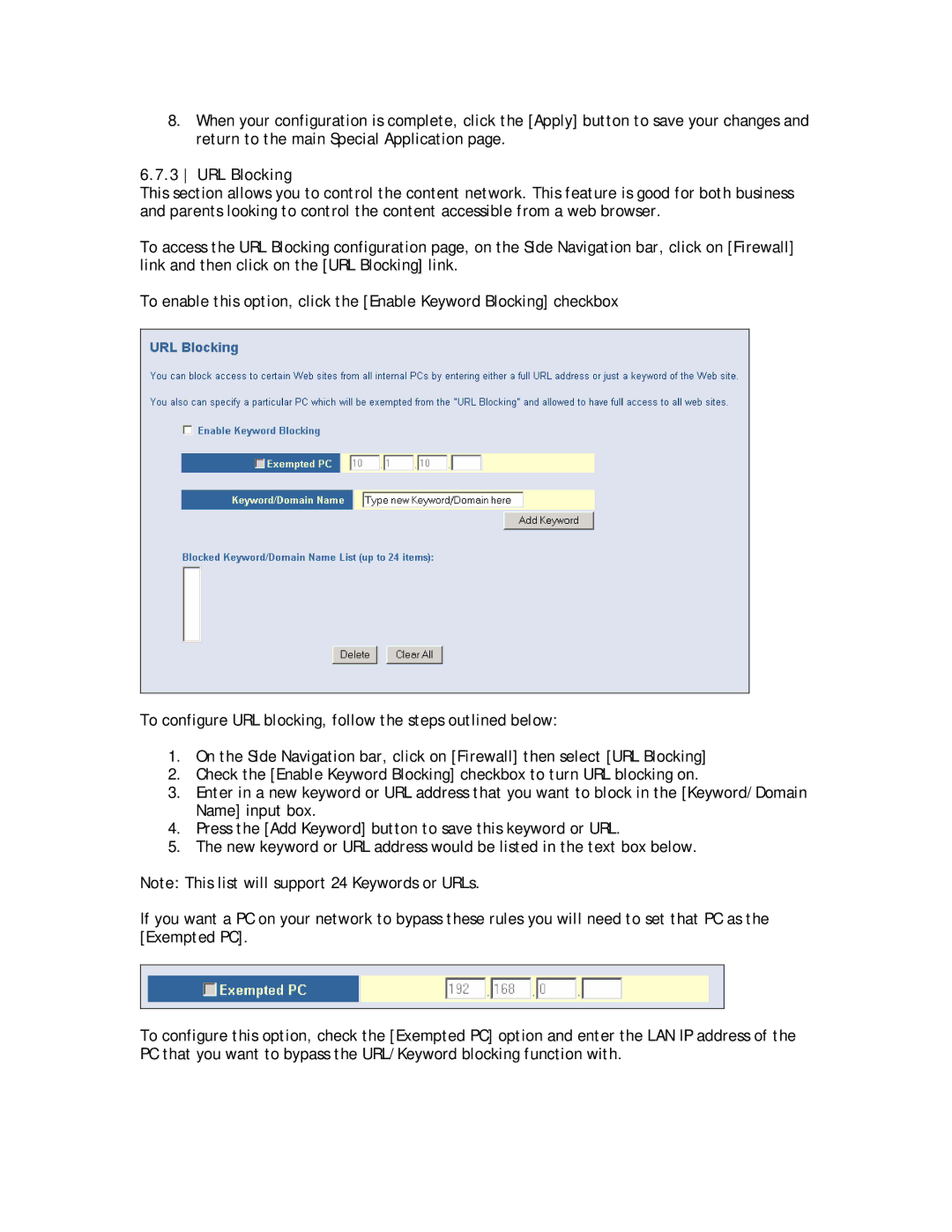 SMC Networks SMC8013WG manual URL Blocking 