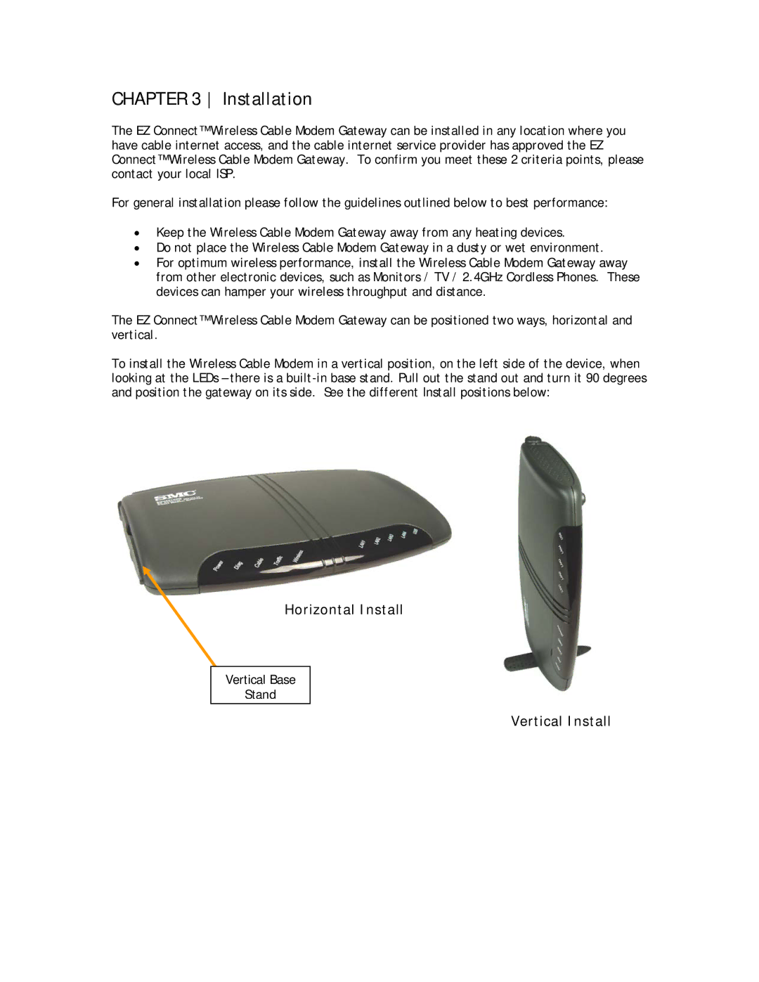 SMC Networks SMC8013WG manual Installation, Vertical Install 