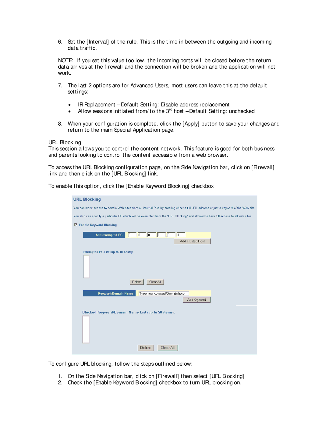 SMC Networks SMC8014W-G manual URL Blocking 