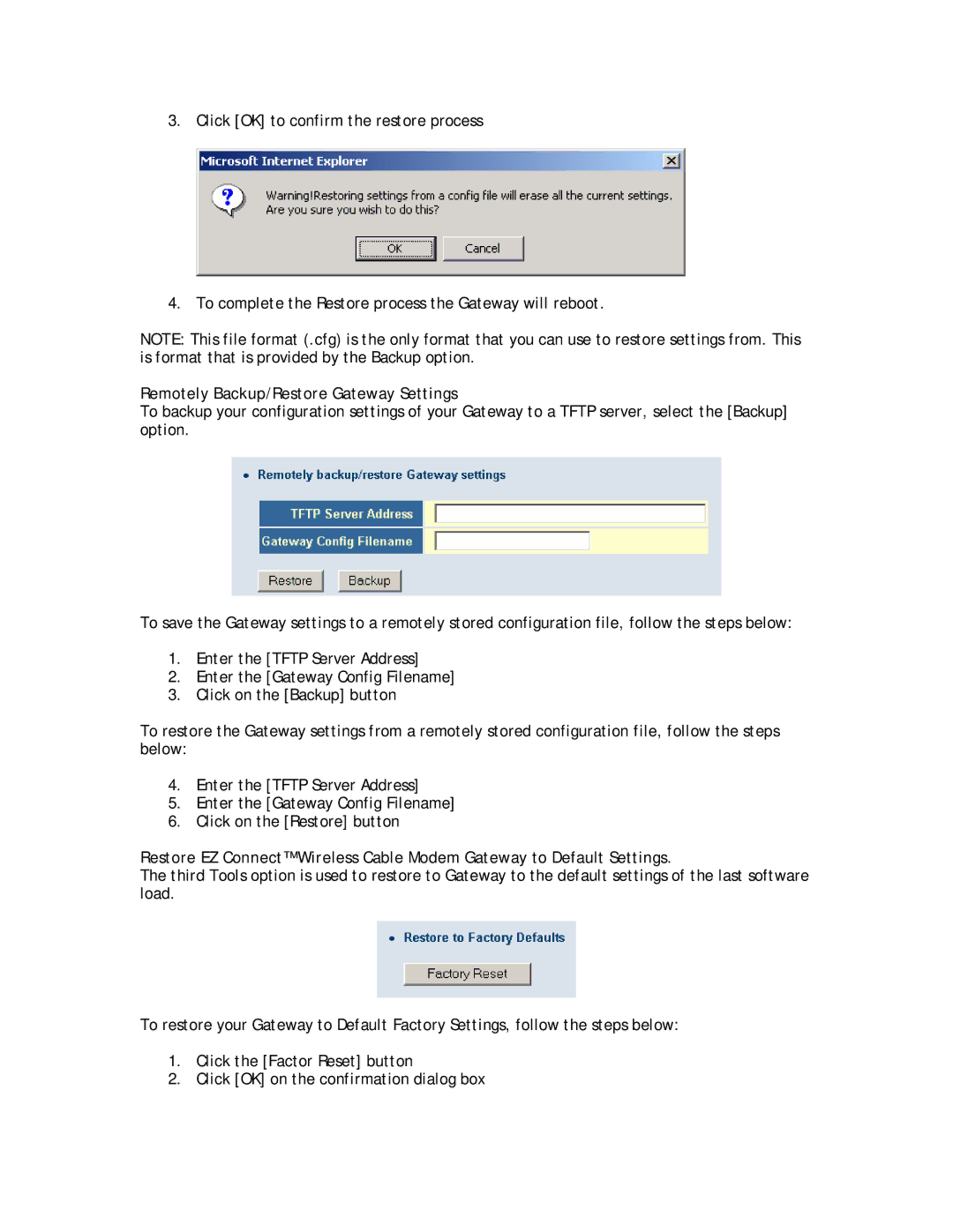 SMC Networks SMC8014W-G manual Remotely Backup/Restore Gateway Settings 