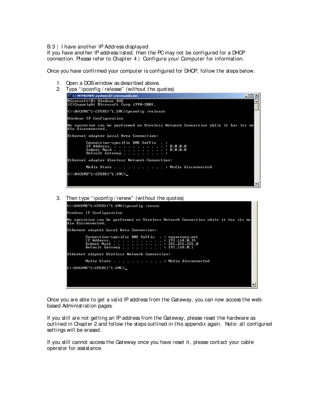 SMC Networks SMC8014W-G manual Have another IP Address displayed 