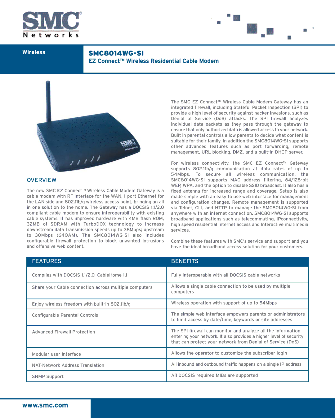 SMC Networks manual WirelessSMC8014WG-SI 