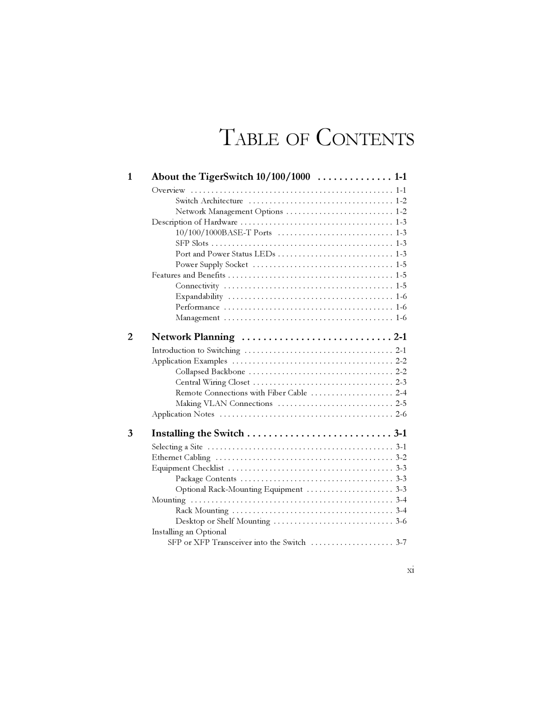 SMC Networks SMC8024L2 manual Table of Contents 