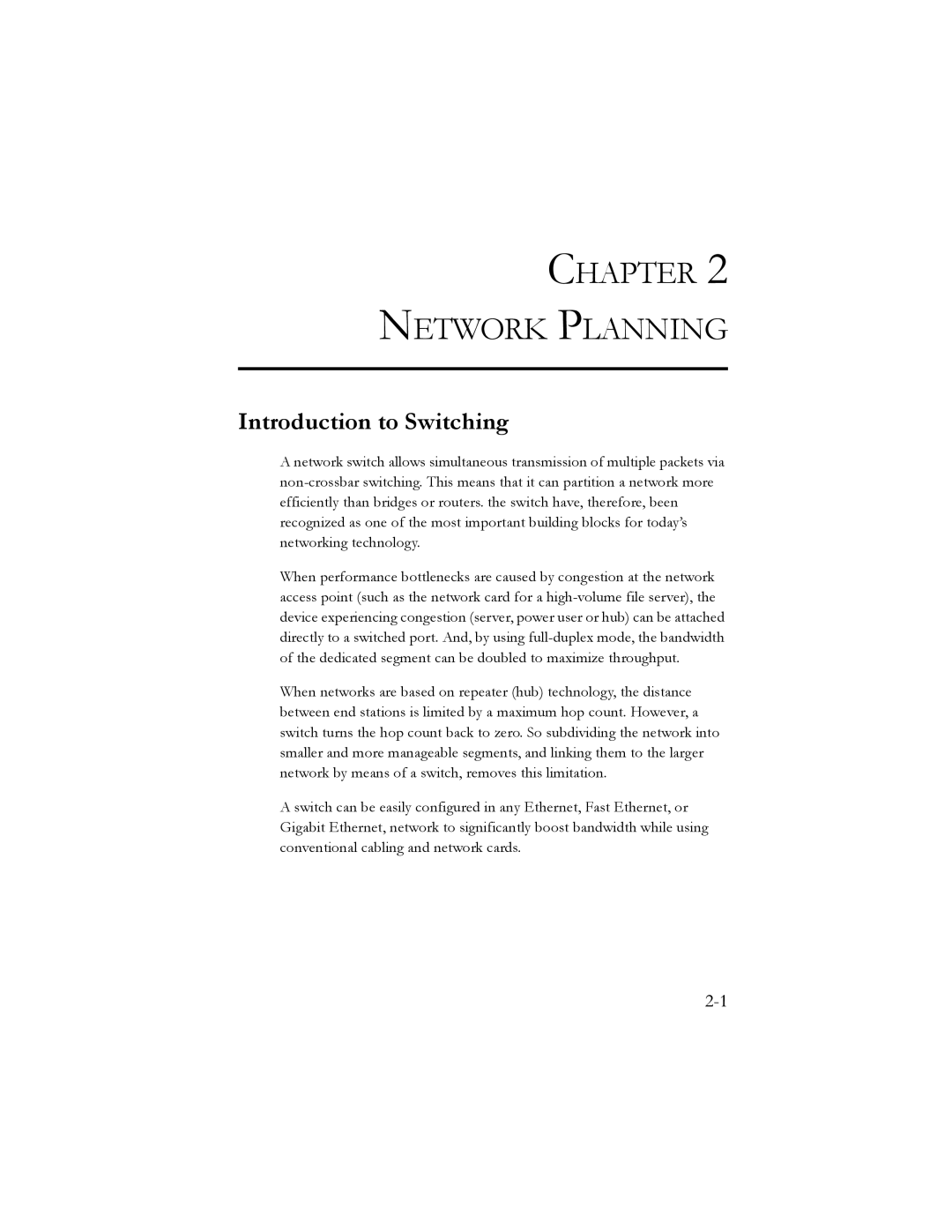 SMC Networks SMC8024L2 manual Chapter Network Planning, Introduction to Switching 