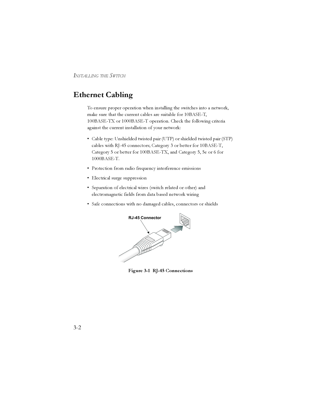 SMC Networks SMC8024L2 manual Ethernet Cabling, RJ-45 Connections 