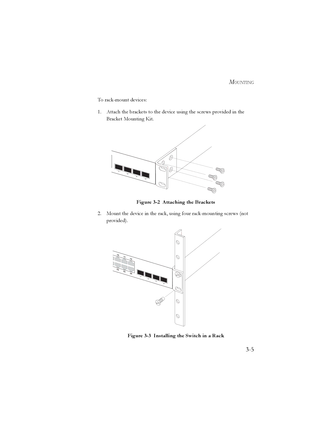 SMC Networks SMC8024L2 manual Attaching the Brackets 