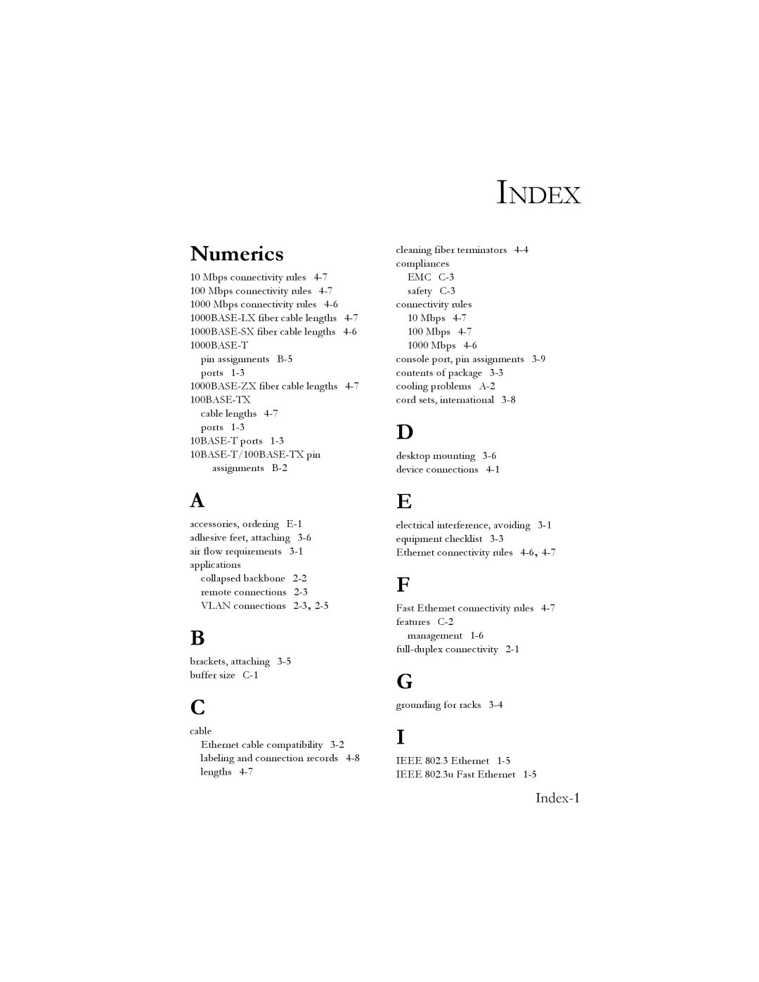 SMC Networks SMC8024L2 manual Index-1 