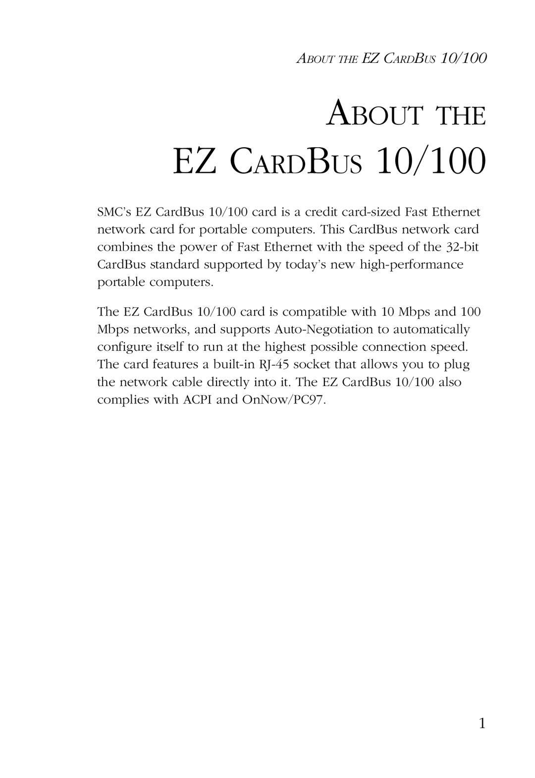 SMC Networks SMC8036TX manual EZ Cardbus 10/100, About 